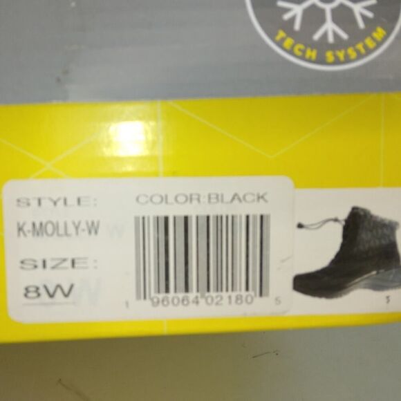 Khombu Womens NEW w/Box All Weather Waterproof, Cold Rated Black Boots - sz. 8W - Picture 7 of 7